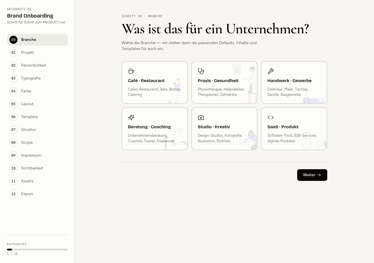 Onboarding-Tool Vorschau